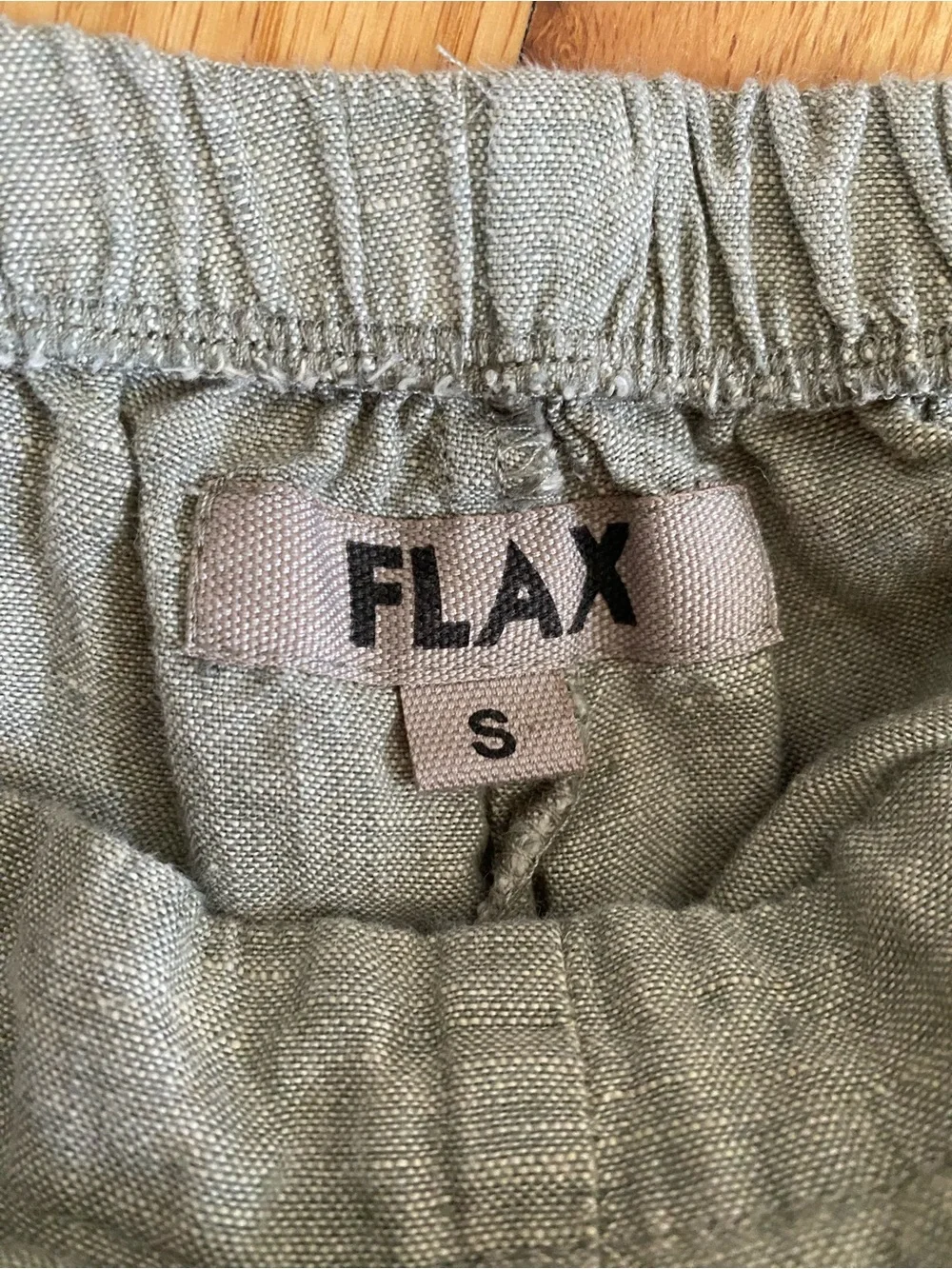Flax Linen Culottes Pant Size Small Light Olive